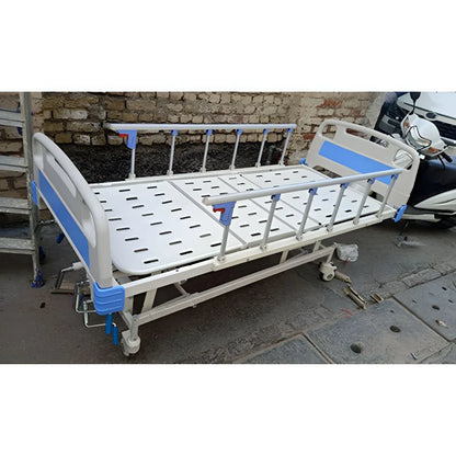 5 Function Mechanical ICU Hospital Bed with ABS Panels, MS Side Rails, & Wheels (Mattress Option Available)