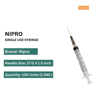 Buy Nipro Syringe 2.5ml with Needle Online - Trusted Supplier