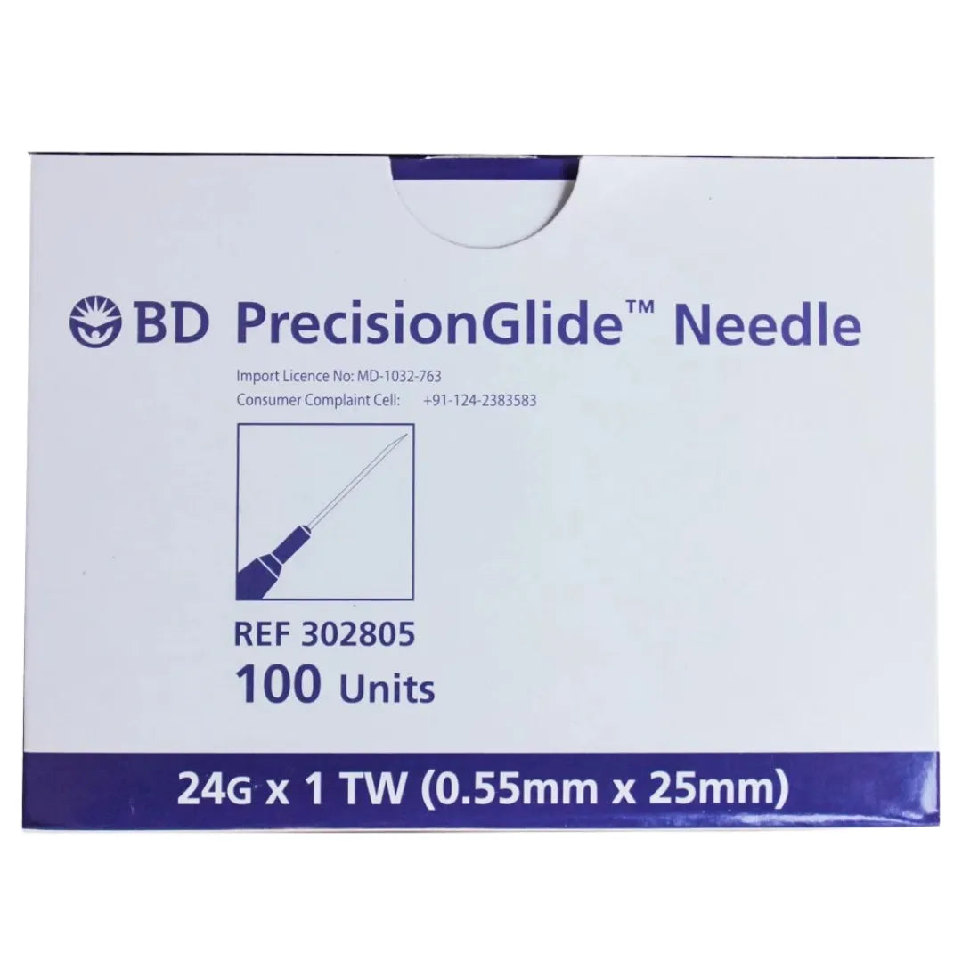 BD Needles PrecisionGlide 24G*1 inch - 100 Units Pack | SurgiNatal