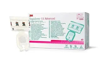 3M Tegaderm I.V. Advanced Securement Dressing, 1680, Neonatal, 3.8 cm x 4.5 cm,