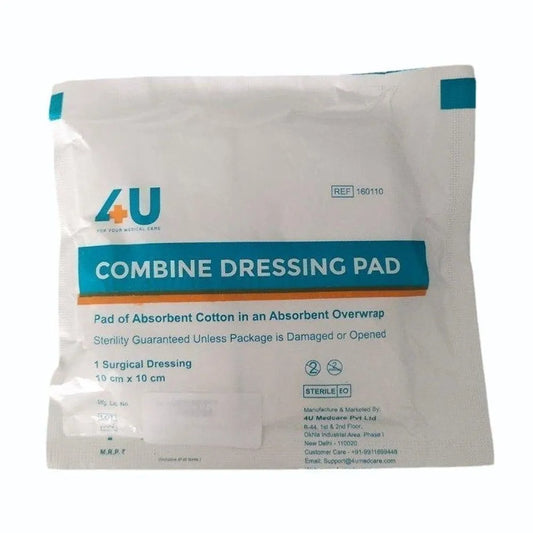4U Combine Dressing Pad 10cm x 10cm - 60 Pcs Box