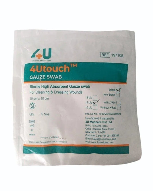 4Utouch Gauze Swab 7.5xm x7.5cm 12ply
