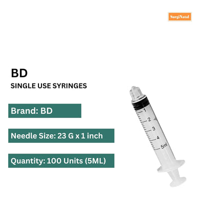 BD 5ml Syringe Luer Lok - 100 Units Pack | SurgiNatal
