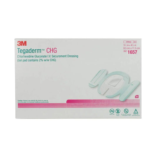 3M Tegaderm CHG Chlorhexidine Gluconate I.V. Securement Dressing, 1657R, 11.5 cm x 8.5 cm