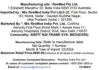 ResMed AirFit™ N20 Frame SYS