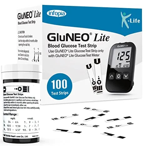 Buy Gluneo Lite Blood Glucose Strip 100 for Accurate Monitoring