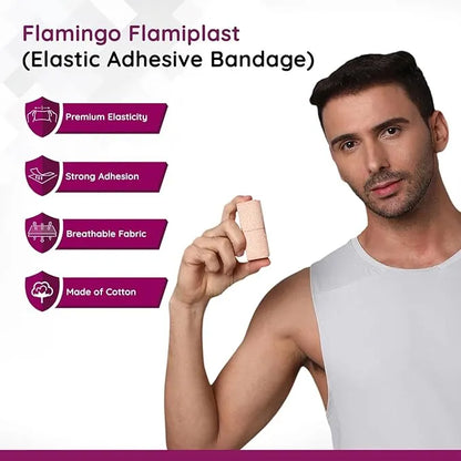 Flamingo Flamiplast (Elastic Adhesive Bandage B. P.) - 10cm x 1m