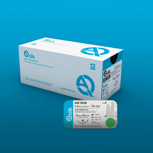 Aqmen Sutures A217 AqSilk Mersilk Type USP 3-12 Foils