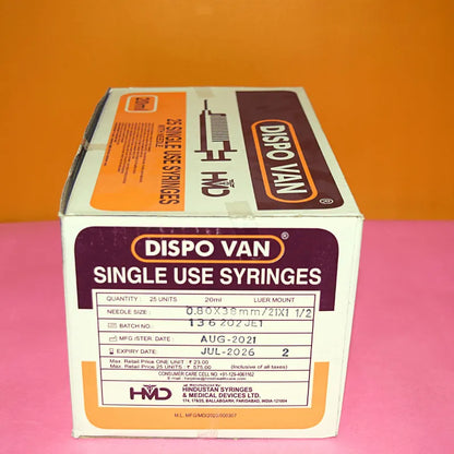 Dispo Van Syringe  20ml - 25 - Units Pack | SurgiNatal