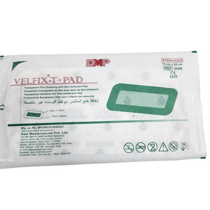 Datt Velfix-T+Pad 10cm x 20cm Adhesive Dressing Pad for Wound Care