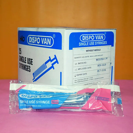 Buy Dispo Van Syringe 50ml - 25 Units Pack at Best Prices