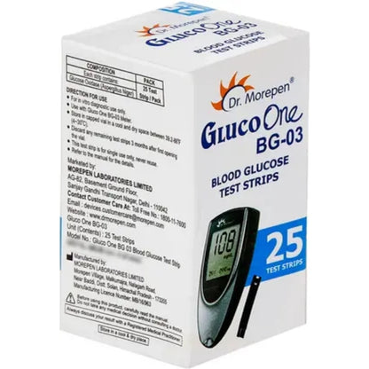 Buy Glucometer Strips 25 Test Strips Online | Dr. Morepen