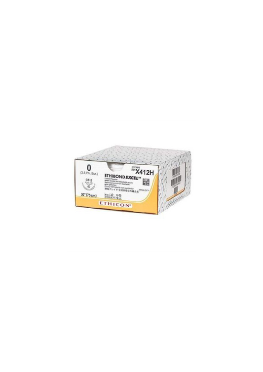 Ethicon Ethibond Sutures USP 2-0, 1/2 Circle Tapercut Double Needle - PNW617A - 12 foils