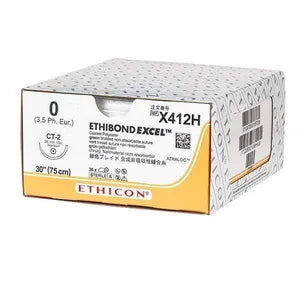 Ethicon Ethibond Sutures USP 2-0, 1/2 Circle Tapercut Double Needle - NW617A - 12 foils