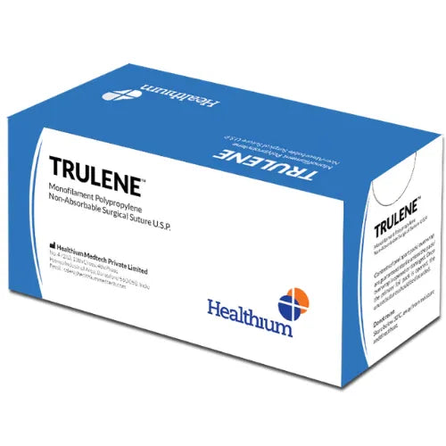 Sutures India Trulene USP 6-0, 2 X 3/8 Circle Taper Point - SN 8726 / SN 8804LP