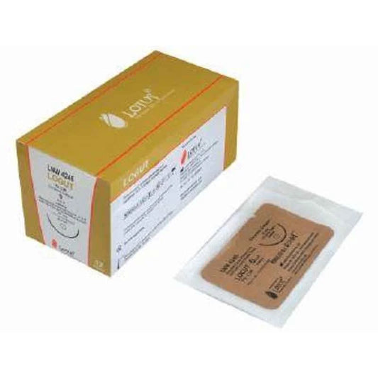 Lotus Logut Suture -Catgut Type- USP 2-0-75cm-1/2 Circle Round Bodied 30mm Needle - LNW4241S - 12 Pcs