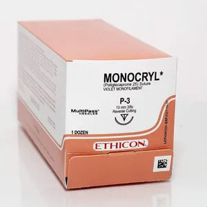 Ethicon Monocryl Sutures USP 4-0, 3/8 Circle Reverse Cutting Ethiprime - NW1205MR