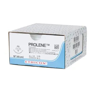 Ethicon Prolene Sutures USP 8-0, 3/8 Circle Curved Round Body Ethigltde Double Needle NW812
