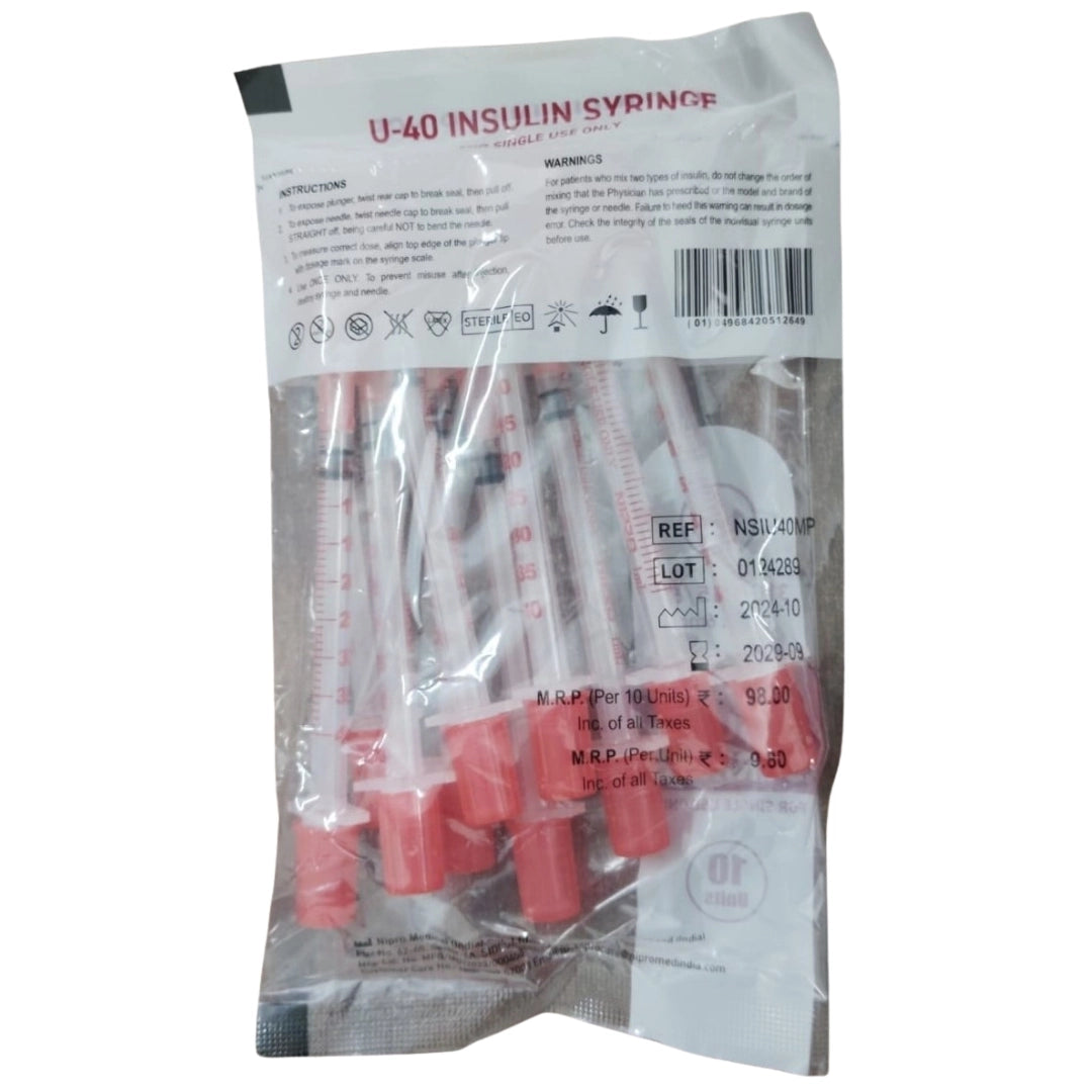 Nipro Shinrai Syringe 1ml 31G 15/64 (U-40) - 100 syringe box