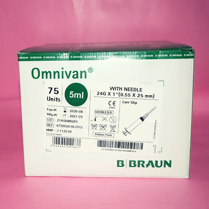 Buy Omnivan 5ml Syringe with Needle - 75 Pack | B Braun