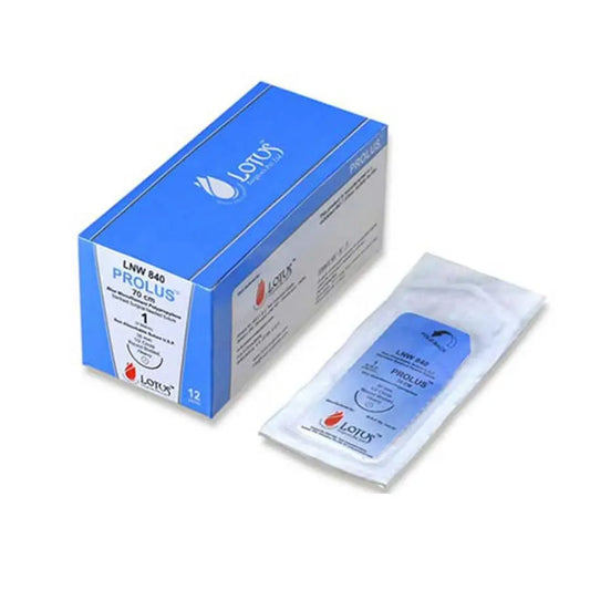 Lotus Prolus Suture -Prolene Type- USP 2-0-70 cm-3/8 Circle ReverseCutting 45 mm Needle - LNW863 - 12 Pcs