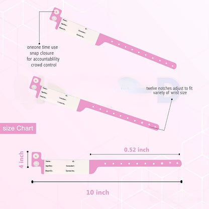 Patient ID Band Adult Pink Female
