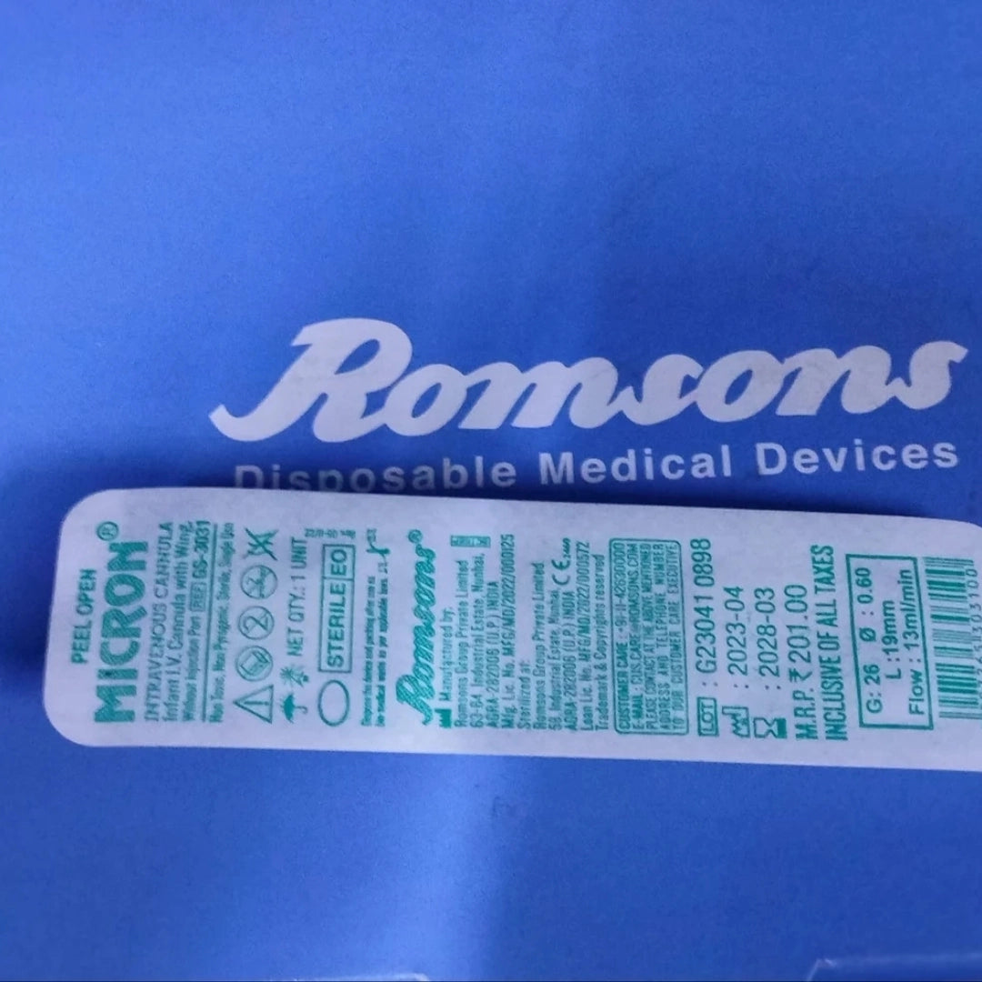 Buy Romsons Micron Paediatric IV Cannula - 26G