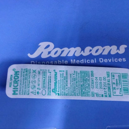 Buy Romsons Micron Paediatric IV Cannula - 26G