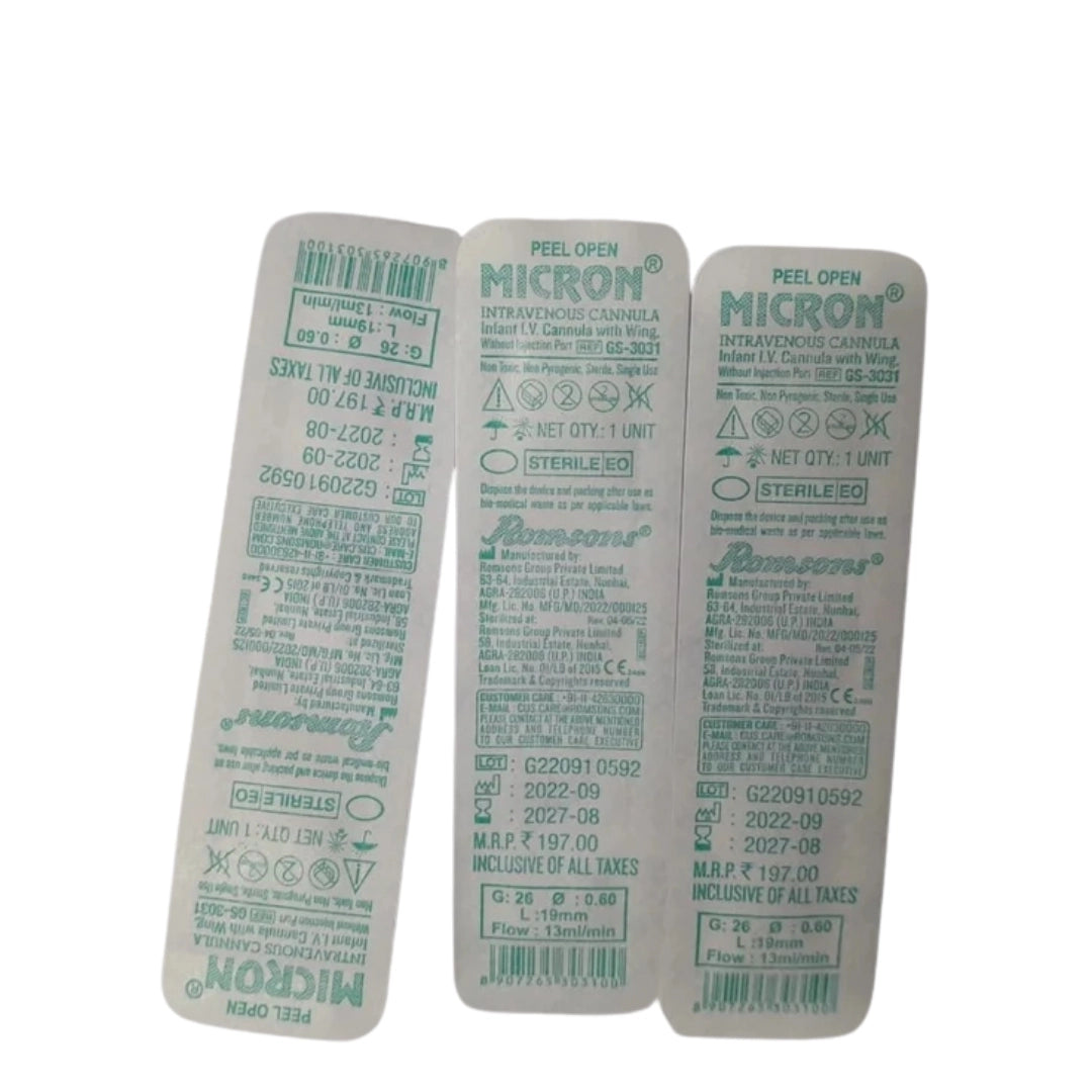 Buy Romsons Micron Paediatric IV Cannula - 26G