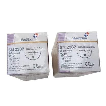 Sutures India Trusynth Polyglactin 910 USP 2-0, 1/2 Circle Reverse Cutting TS 2382