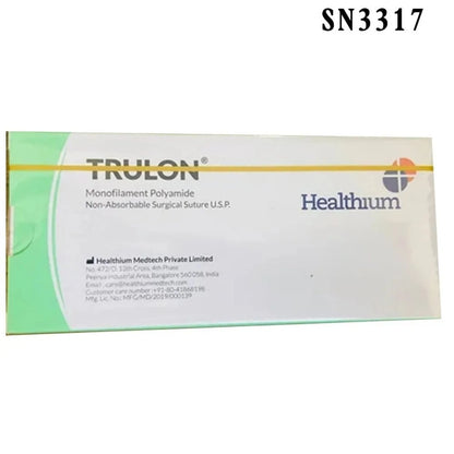 Sutures India Trulon USP 5-0, 3/8 Circle Reverse Cutting SN 3317