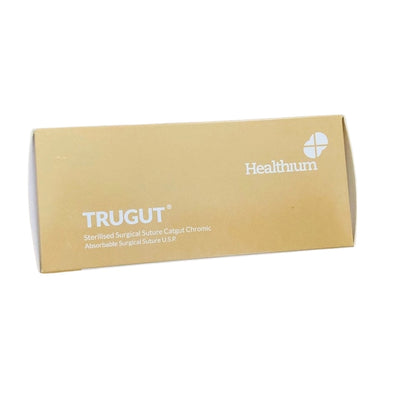 Sutures India Trugut Chromic Catgut USP 1, 1/2 Circle Round Body Mayo - SN 4227 -12 Foils