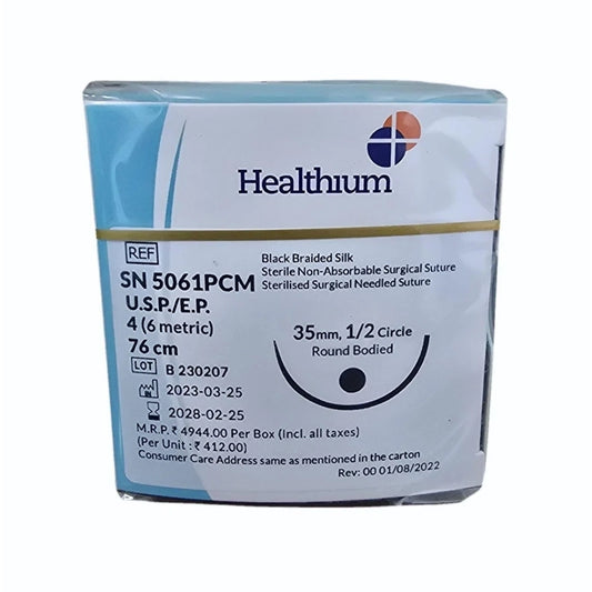 Sutures India Trusilk USP 4, 1/2 Circle Round Body SN 5061PCM