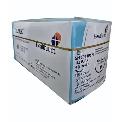 Sutures India Trusilk USP 4, 1/2 Circle Round Body SN 5061PCM