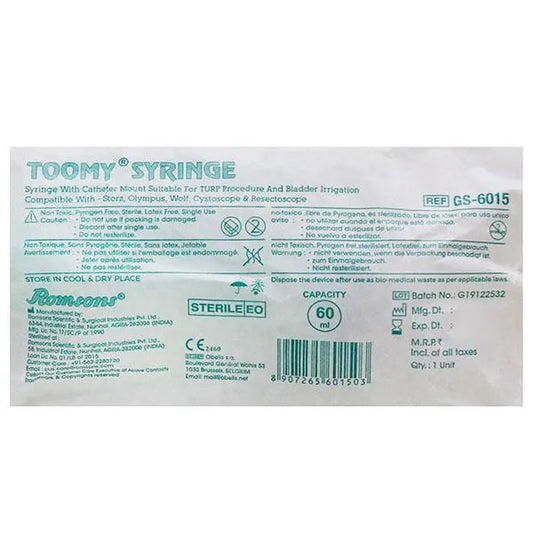Buy Romsons Toomy Syringe With Catheter Mount 60ml Online