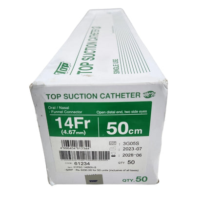 Top Suction Catheter 14FR (4.67mm) – Oral/Nasal with Funnel Connector