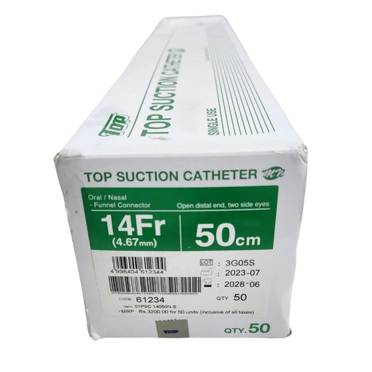 Top Suction Catheter 14FR (4.67mm) – Oral/Nasal with Funnel Connector