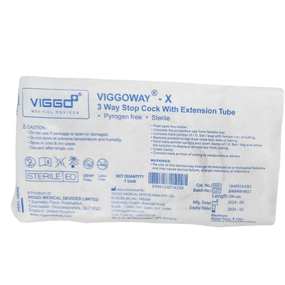 Buy Viggo 3 Way Stop Cock 100 CM - Best Price IV Cannula