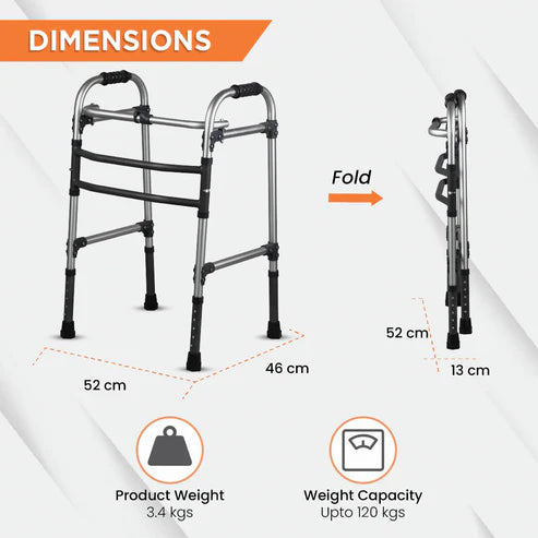 Vissco Max Walker PC 2901 – Height Adjustable Foldable Walker