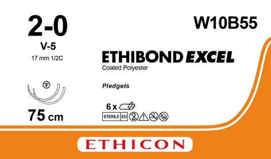 Ethicon Ethibond Sutures USP2-0, 1/2Circle Tapercut Double W10B55