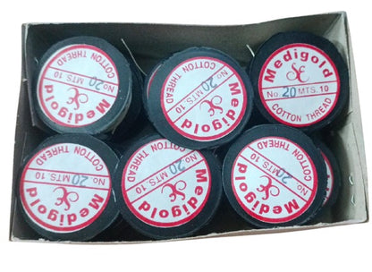 Medcheck Cotton Thread ( 10Mtr ) Pack of 12