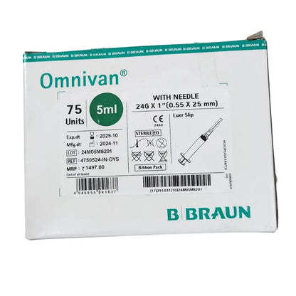 Buy Omnivan 5ml Syringe with Needle - 75 Pack | B Braun