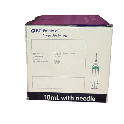 BD Syringe 10ml 21G, 50 Pcs