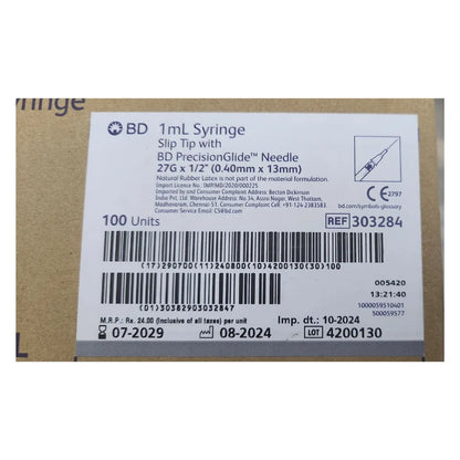 BD 1ml Syringe with 27G Needle - 100 Units Pack | SurgiNatal