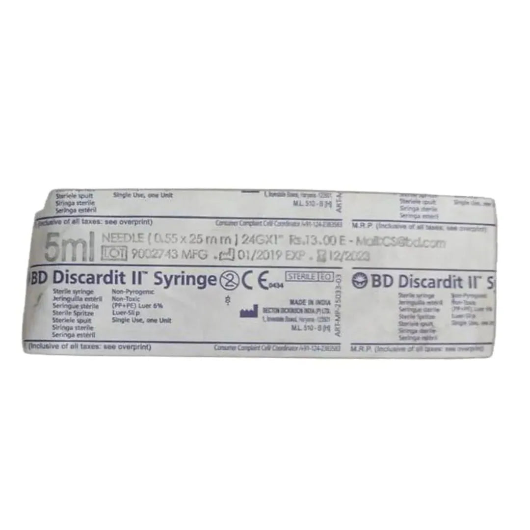 BD 5ml Syringe Discardit - 23G - 100 Units Pack | SurgiNatal