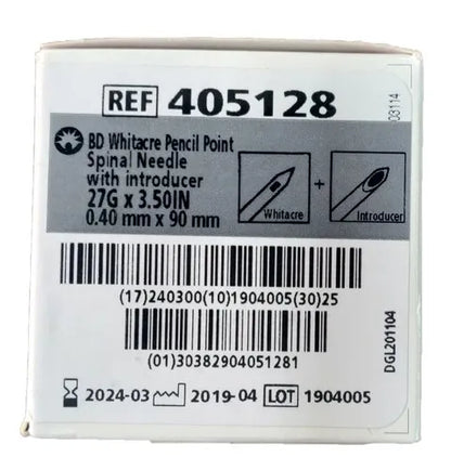 BD Whitacre Spinal Needles: 27G * 3.50IN (0.40 mm * 90 mm)