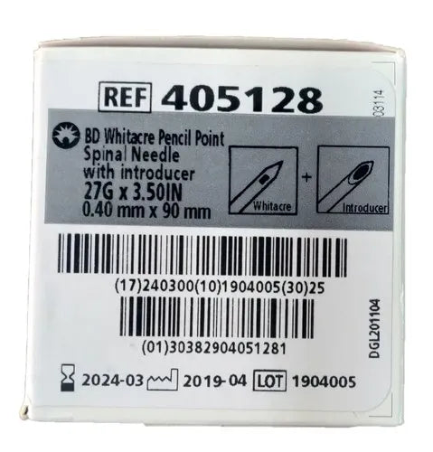 BD Whitacre Spinal Needles: 27G * 3.50IN (0.40 mm * 90 mm)