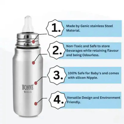 Buy Premium Quality Steel Milk Bottle For Kids-300 ML