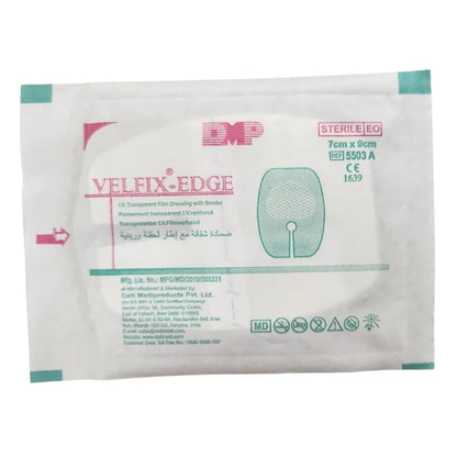 Datt Medi Velfix-Edge Transparent IV dressing with Border 7 cm x 9 cm