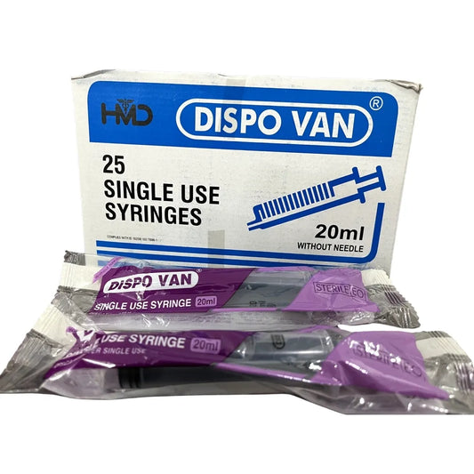 Dispo Van 20 ML Without Needle - 25 - Units Pack | SurgiNatal